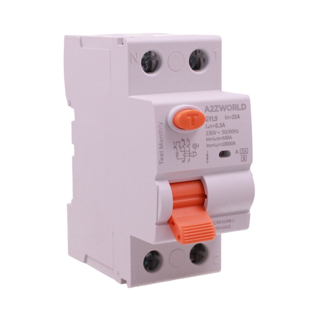 RCCB Interruttore Differenziale Selettivo Tipo S Classe A 300mA/0.3A 1P+N 2M 10kA AC 230V IP20, GYL9, Corrente Disponibili 25A 40A 63A 100A