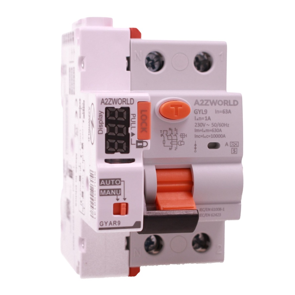 RCCB Interruttore Differenziale Selettivo Tipo S Classe A Con Riarmo Automatico,1000mA/1A 1P+N 2M 10kA AC 230V IP20, GYL9