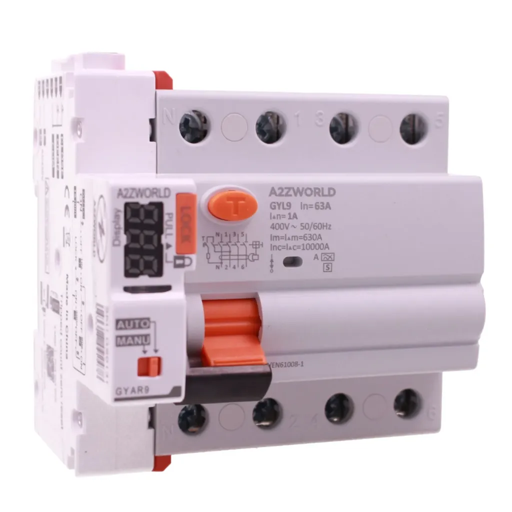 RCCB Interruttore Differenziale Selettivo Con Riarmo Automatico, Tipo S Classe A 1000mA/1A 3P+N 4M 10kA AC 400V IP20 Elettromeccanico IEC61008-1 GYL9