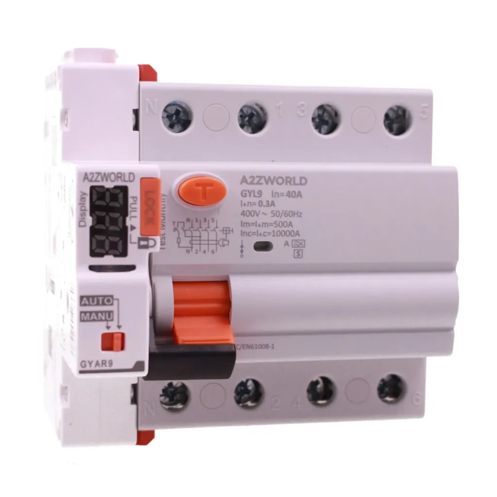 RCCB Interruttore Differenziale Selettivo Con Riarmo Automatico, Tipo A S 300mA/0.3A 3P+N 4M 10kA AC 400V IP20 Elettromeccanico IEC61008-1 GYL9, Corrente Disponibili 40A 63A 100A