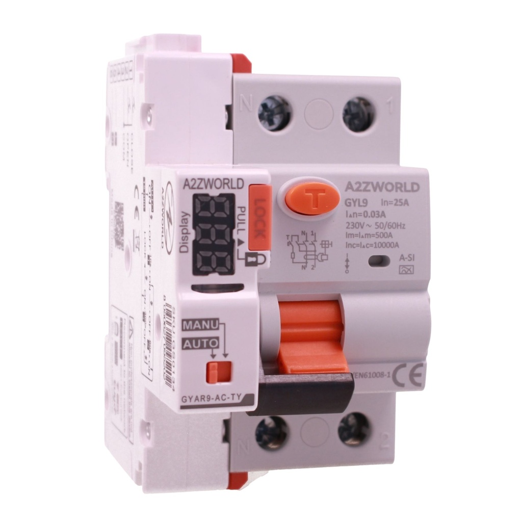 RCCB Interruttore Differenziale Puro WiFi Riarmabile, Tipo A-SI Super Immunizzato, 1P+N 2M 10000A 30mA AC 230V IP20 GYL9 Elettromeccanico, APP Tuya, Corrente Disponibili 25A 40A 63A 100A