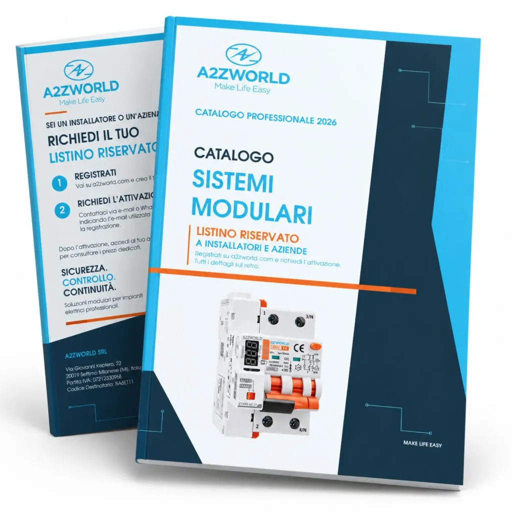 [CAT-DIN] Catalogo A2ZWORLD per Quadro Elettrico Sistema Modulari Magnetotermico Differenziale
