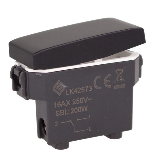 [LK42573B] Deviatore 1P 16A Colore Nero Compatibile Con Bticino Living e Vimar Plana