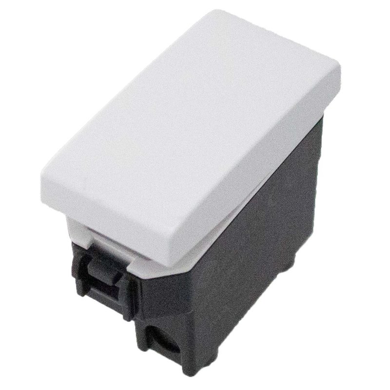 [LK42513BN] Pulsante Normalmente Aperto 1P 10A Colore Bianco Compatibile Con Bticino Living e Vimar Plana