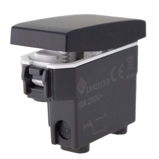 [LK42513BNB] Pulsante Normalmente Aperto 1P 10A Colore Nero Compatibile Con Bticino Living e Vimar Plana