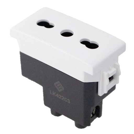 [LK42203] Presa Bipasso Bivalente 2P+T 10/16A Colore Bianco Compatibile Con Bticino Living e Vimar Plana