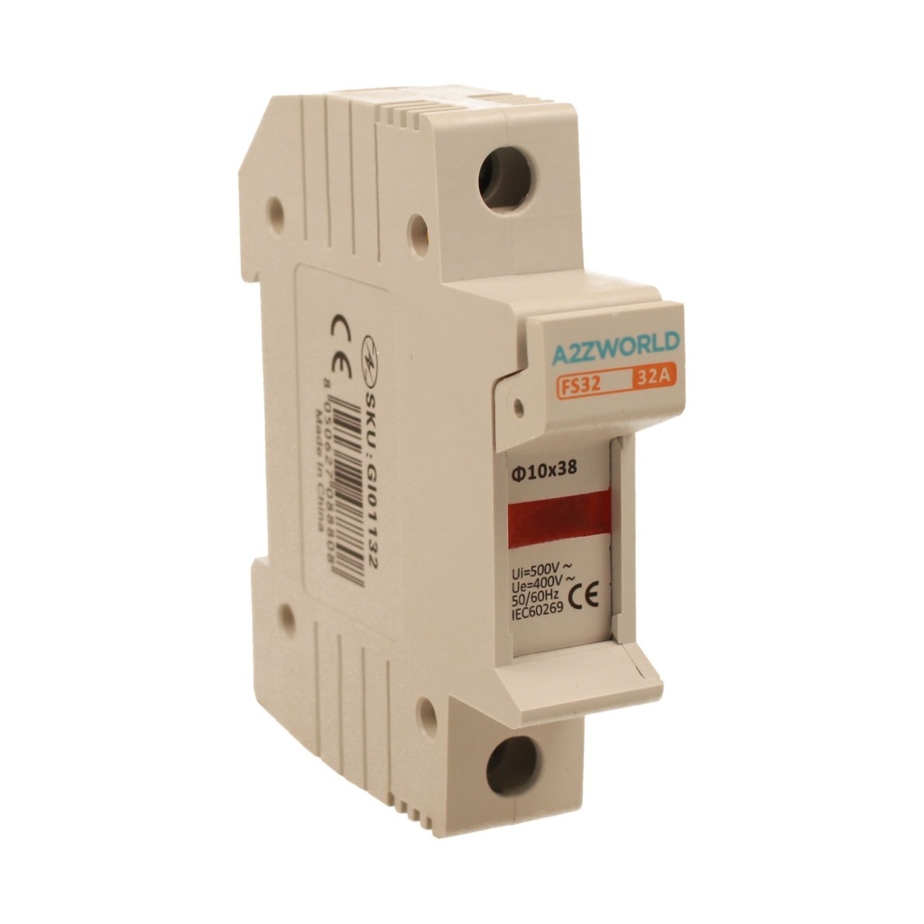 Portafusibile Modulare AC D10X38mm 32A AC 500V IP20 IEC60269 FS32, Disponibili 1P 1M, 2P 2M, 4P 4M
