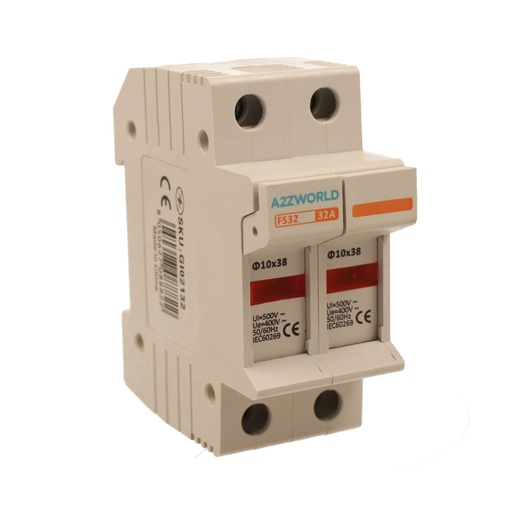 [GI02132] Portafusibile Modulare AC 2P 2M D10X38mm 32A AC 500V IP20 IEC60269 FS32