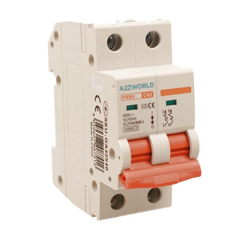 [GA32540] MCB Interruttore Magnetotermico Automatico Curva C 2P 2M 10000A C40A AC 400V IP20 PB8H