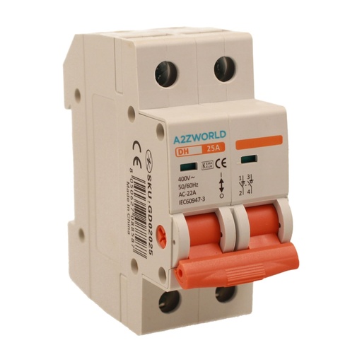 [GD02025] Interruttore Sezionatore Modulare 2P 2M 25A AC 400V IP20 IEC60947-3 DH