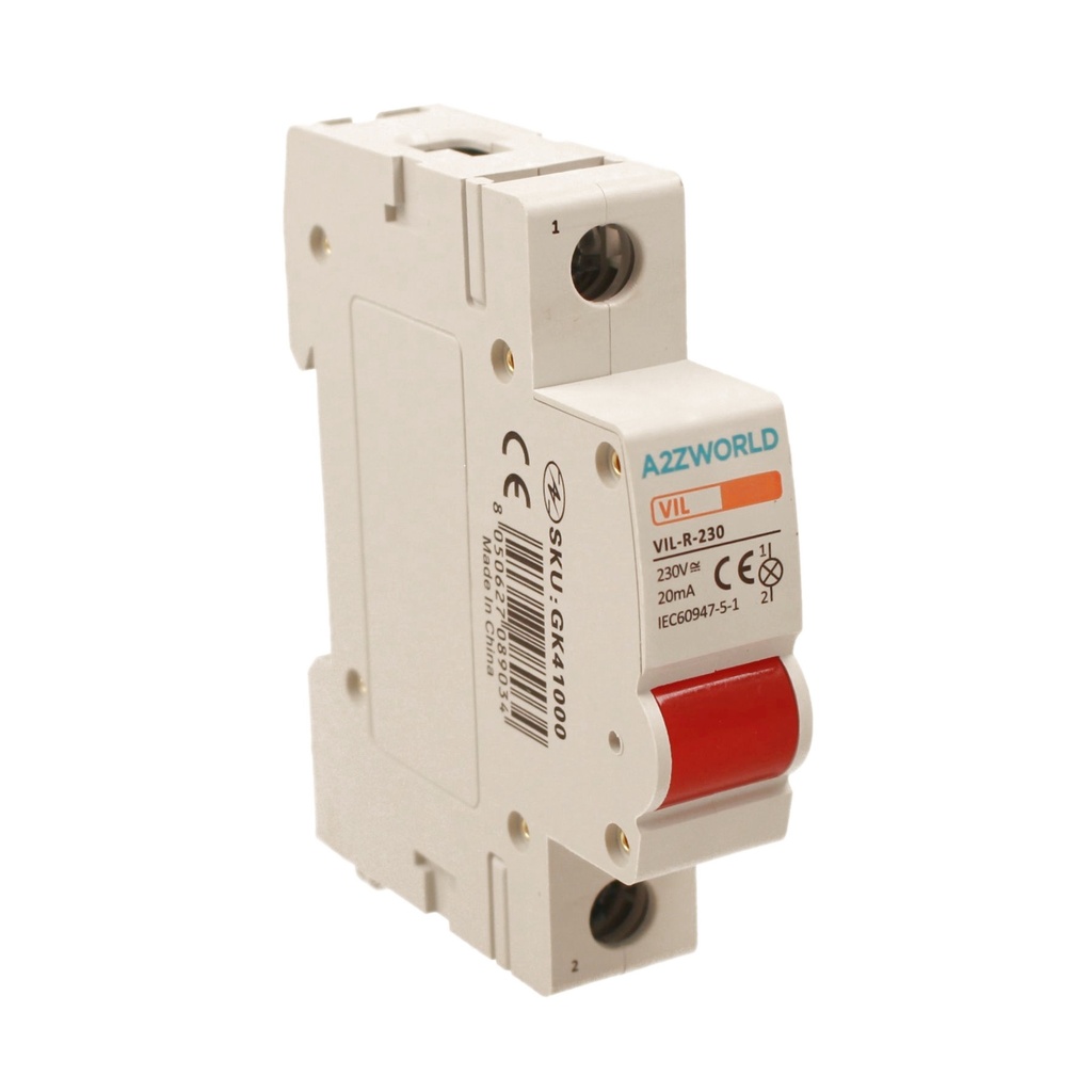 Indicatore Luminoso Modulare 1P 1M AC 230V IP20 VIL, Colore Disponibili Blu Rosso Verde