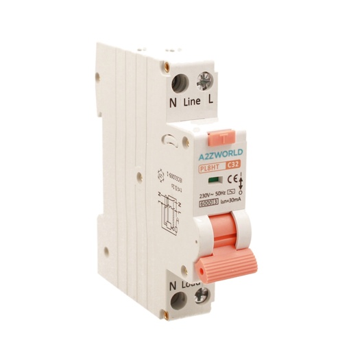 [GB57332] RCBO Interruttore Magnetotermico Differenziale Tipo AC Curva C 1P+N 1M 6000A 30mA C32A AC 230V IP20 IEC61009-1 PL8HT