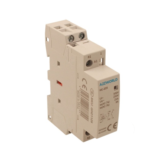 [GH21125] Teleruttore Contattore Modulare AC 2P 1M 1NO+1NC 25A AC 230V IP20 IEC61095 / IEC60947-4-1 HC-225