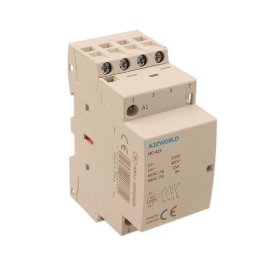 [GH42425] Teleruttore Contattore Modulare AC 4P 2M 4NO 25A AC 230V IP20 IEC61095 / IEC60947-4-1 HC-425