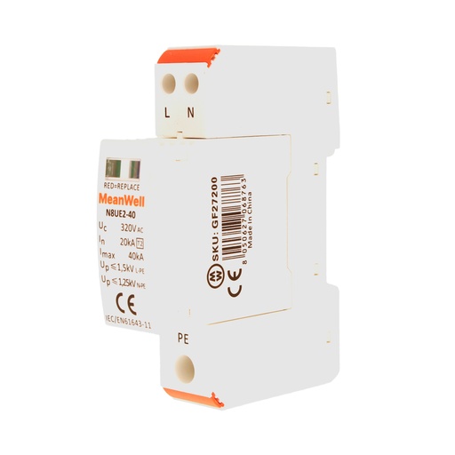 [GF27200] SPD Scaricatore Di Sovratensione Tipo 2 T2 1P+N 1M  20kA-40kA AC 320V IP20 IEC61643-11
