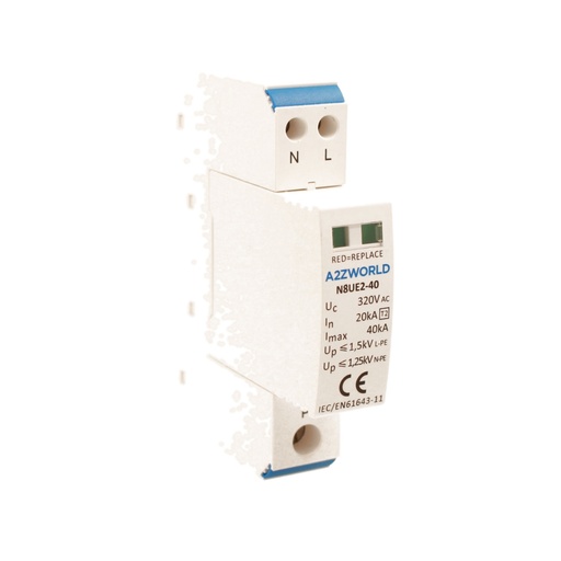 [GF27200] SPD Scaricatore Di Sovratensione Tipo 2 T2 1P+N 1M 20kA-40kA AC 320V IP20 IEC61643-11 N8UE2