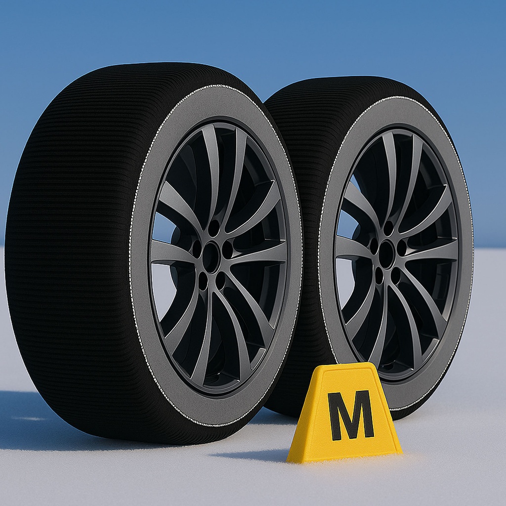 [CN702046] Calze Da Neve per Auto Omologate EN 16662-1 2020 Modello Nero Standard Misura M