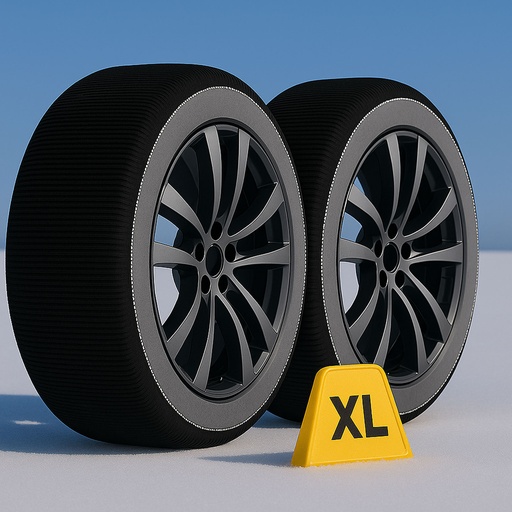 [CN702048] Calze Da Neve per Auto Omologate EN 16662-1 2020 Modello Nero Standard Misura XL