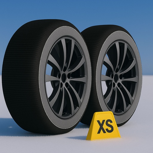 [CN702044] Calze Da Neve per Auto Omologate EN 16662-1 2020 Modello Nero Standard Misura XS