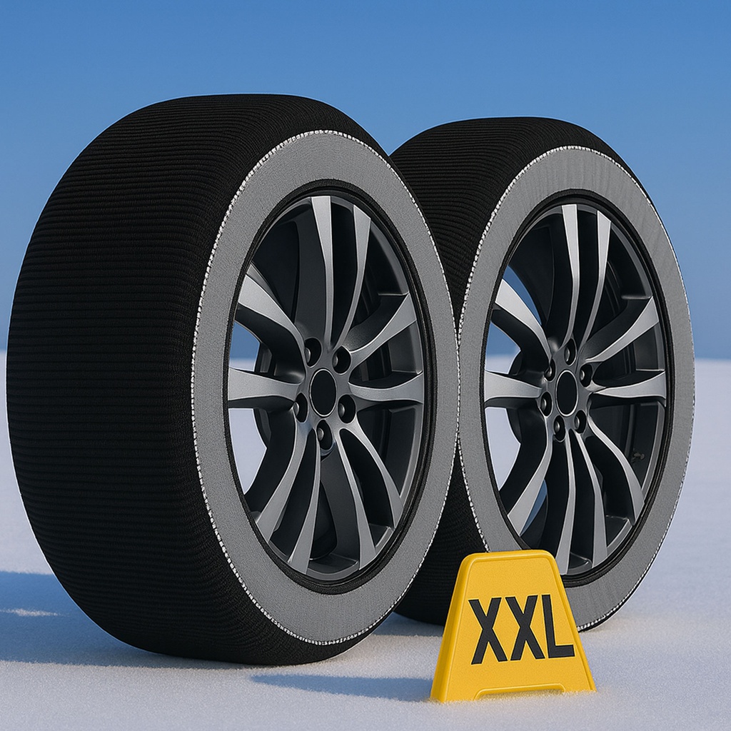 [CN702049] Calze Da Neve per Auto Omologate EN 16662-1 2020 Modello Nero StandardMisura XXL