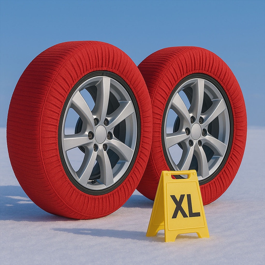 [CN1688-XL] Calze Da Neve per Auto Omologate EN 16662-1-2020 Misura XL