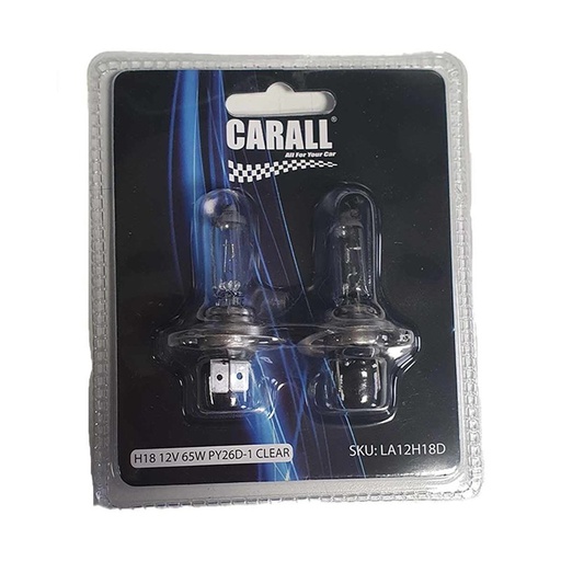 [LA12H18D] 2 PZ Lampada Alogena Auto, Lampadina H18 12V 65W PY26d-1 Marca CARALL Ford Ecosport e Ford Kuga
