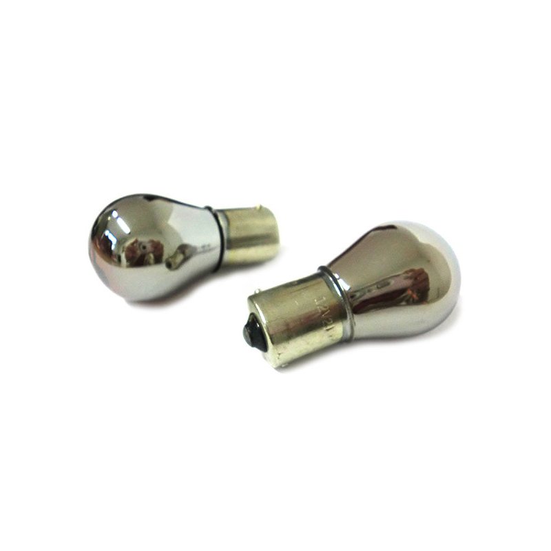 [LA1228D] Blister 2 lampade alogene S25 P21W 12V 21W cromate invisibili BA15S per frecce