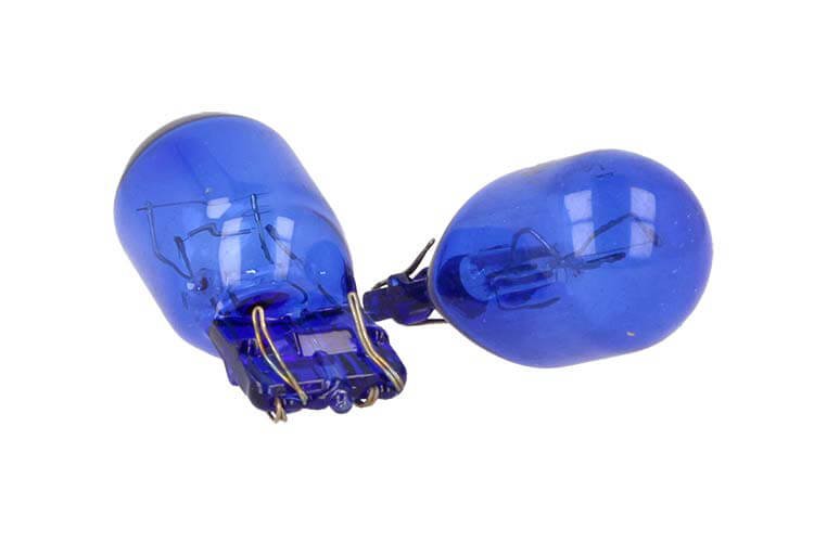 [LX2020] Coppia lampade alogene T20 W21/5W 12V vetro azzurrato effetto Xenon compatibili Canbus