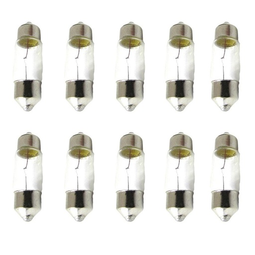 [LA1230] 10 Pezzi Lampada Alogena Siluro T11 31mm 12V 5W 11X31 SV8,5-8