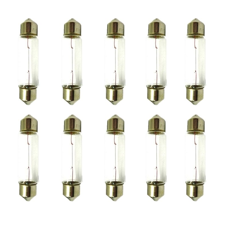 [LA1239] Set 10 lampade alogene siluro T11 C5W 12V 5W 39mm SV8.5 per auto e targa