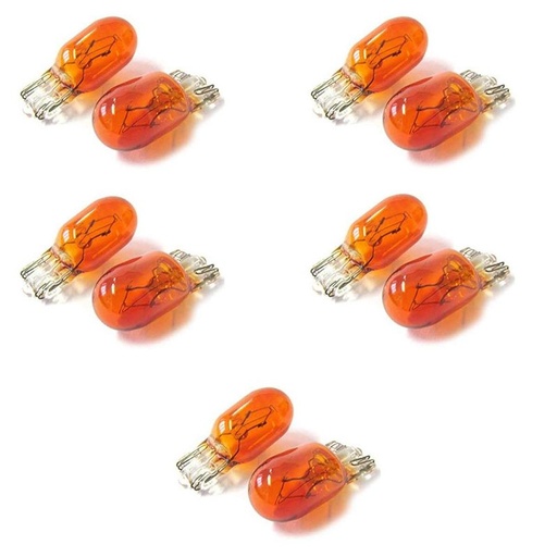 [LA2407] 10 Lampade Alogene T10 WY5W 24V 5W Amber Arancione W2,1x9,5d per Camion