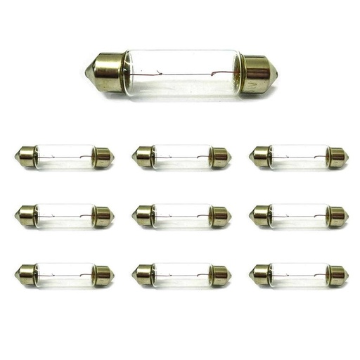 [LA2436] Set 10 lampade alogene siluro T11 C5W 36mm 24V 5W SV8,5 per interni e targa