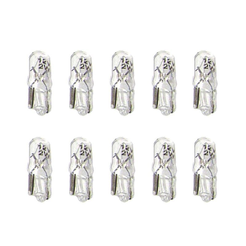 [LA1213] Set 10 lampade alogene T5 W2W 12V 2W W2x4,6d per cruscotto e luci interne auto