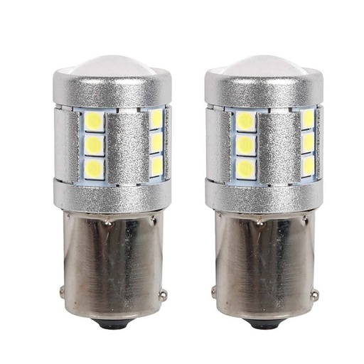 [PT200511X2] 2 Pezzi Lampada LED BAU15S PY21W 21 SMD 3030 12V 24V Canbus Bianco Freddo 3.5W