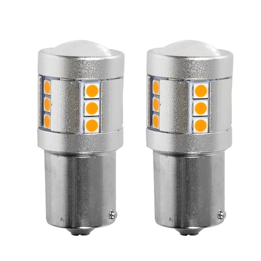 [PT200513X2] 2 Pezzi Lampada LED BAU15S PY21W 21 SMD 3030 12V 24V 300lm 3.5W Giallo Ambra