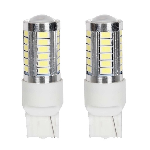 [PT200528X2] 2 Pezzi Lampade LED T20 7440 W21W 33 SMD 5730 12V 24V 280lm 3W Bianco Freddo Auto Camion 61mm