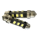 24V Lampada LED Siluro T11 C5W C10W 42mm 12 SMD 2835 No Polarità 360° Bianco Freddo Durata Garantita