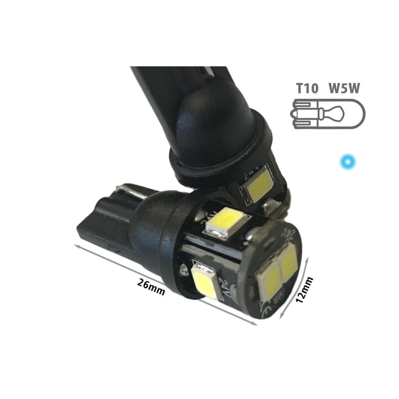 [LS2002F] 24V Lampada LED T10 W5W Bianco Freddo con 6 SMD 2835 360° No Polarità Durata Garantita