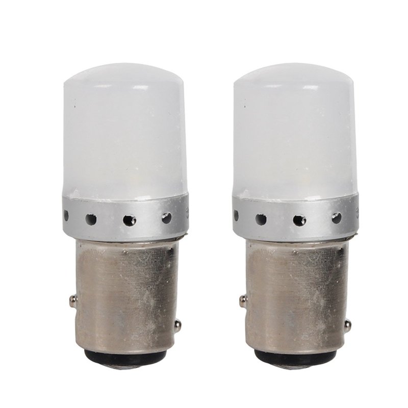 [PT200516X2] 2 Pezzi Lampada LED BAY15D S25 P21/5W 9 SMD 3030 12V 24V 300lm 1W/3.5W Doppio Filamento Bianco Freddo Piedi Sfalsati 45mm