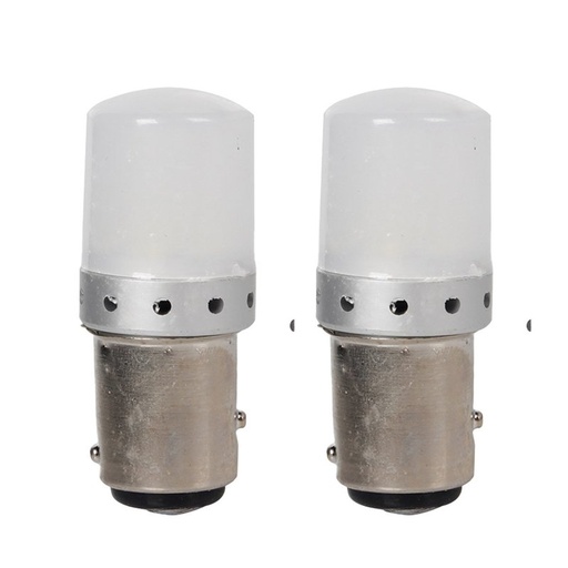 [PT200517X2] 2 Pezzi Lampada LED BAY15D S25 P21/5W 9 SMD 3030 12V 24V 300lm 1W/3.5W Doppio Filamento Rosso Piedi Sfalsati 45mm