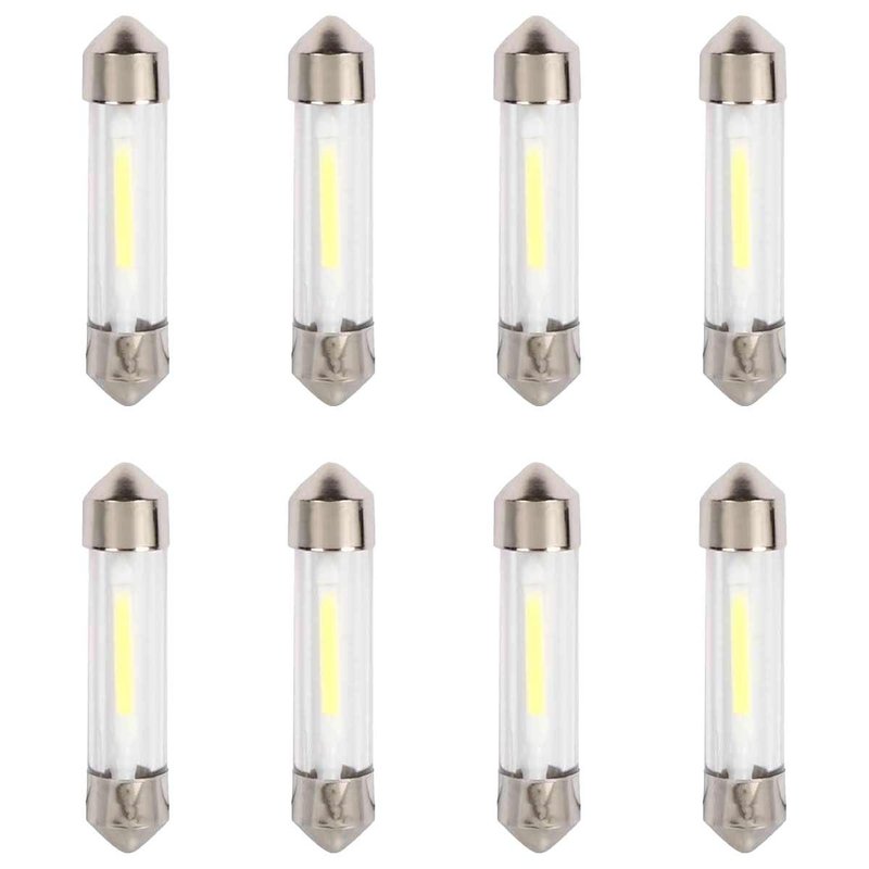 [PT200351X4] 8 Pezzi Lampada Led Siluro 39mm T11 SV8.5 COB C5W C10W 12V 1W 100lm Bianco Freddo 6500K