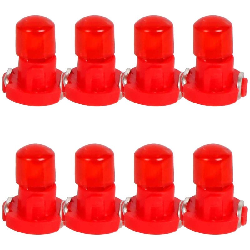 [PT200467X4] 8 Pezzi Lampada Led T3 1 COB 12V 0.6W 40lm Luce Rossa 17mm Luci Cruscotti e Strumentazioni