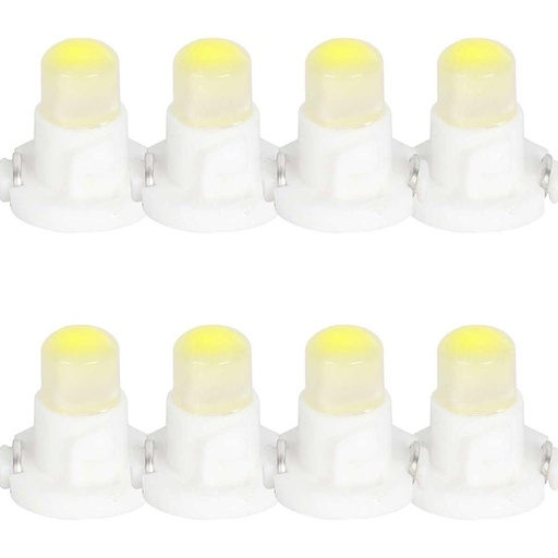 [PT200468X4] 8 Pezzi Lampada Led T4.2 1 COB 12V 0.6W 40lm Bianco Freddo 6500K 17mm Luci Cruscotti e Strumentazioni