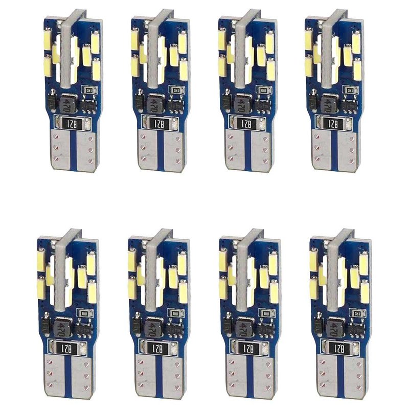 [PT200310X4] 8pcs Lampada Led T10 W5W 194 168 24 SMD 4014 Luce Auto Camion 12V 24V Canbus 1.5W 100lm 25mm Bianco Freddo 6500K