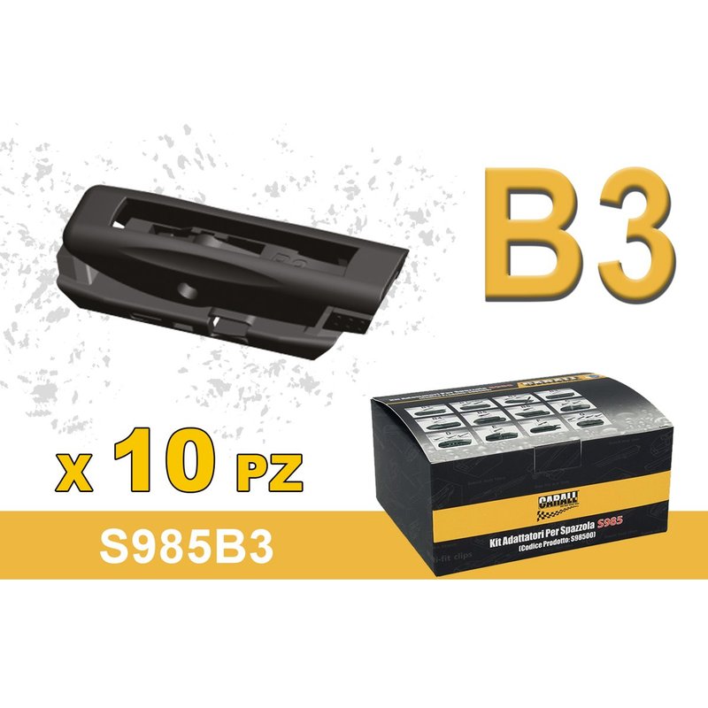 Kit 10 Attacchi B3 Per Spazzole Tergicristallo S985 Flat e T191 Ibrida