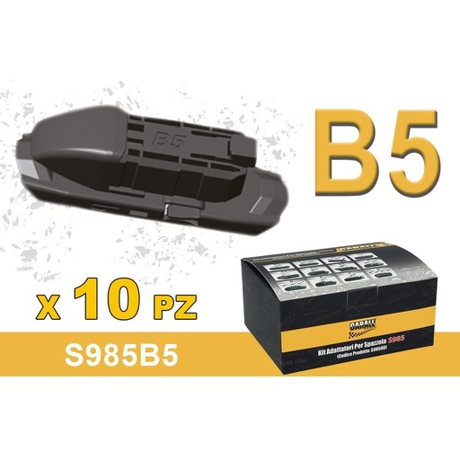 [S985B5] Kit 10 Attacchi B5 Per Spazzole Tergicristallo S985 Flat e T191 Ibrida Alfa Romeo Giulietta VW Golf