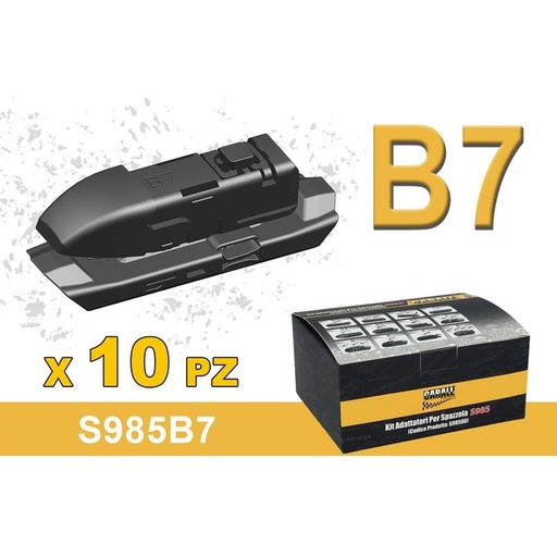 [S985B7] Kit 10 Attacchi B7 Per Spazzole Tergicristallo S985 Flat e T191 Ibrida Lexus NX200 NX300H Landrover Toyota Alpha