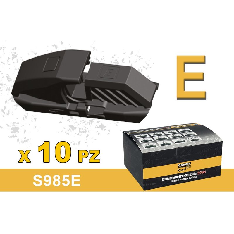 Kit 10 Attacchi E Per Spazzole Tergicristallo S985 Flat e T191 Ibrida
