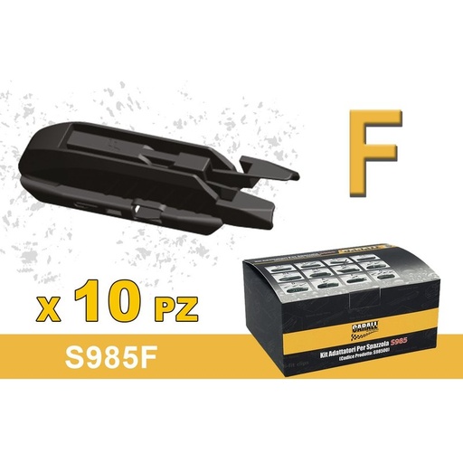 [S985F] Kit 10 Attacchi F Per Spazzole Tergicristallo S985 Flat e T191 Ibrida