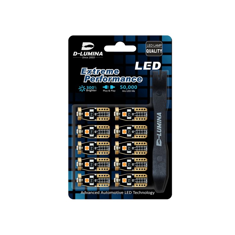 [LSD9103P] 10 Lampada Led T10 W5W Canbus 12V 3 SMD 3030 Pink Rosa + Leva Rimozione Antigraffio